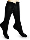 Cotton Compression Socks for Women & Men. 15-20 mmHg Support Knee-High Black X/L