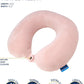 Brookstone Travel Neck Pillow - Lightweight Fleece Casing U-Shaped Stuffable Memory Foam Travel Pillow for Sleeping and Neck Support, Soft Pink