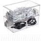 Yesesion Clear Plastic Storage Bins with Lid, Large Cable Organizer Box with Lid and 20 Wire Ties, Adjustable Electronic Cord Management Case for Desk Drawer, Home Office, Art Crafts Supply (2 PACK)