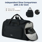 Large Travel Duffle Gym Bag with Shoe Compartment, Underseat Carry On Luggage Overnight Weekender Personal Item Workout Bags for Women Men (Black) - Roamly