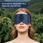 100% Mulberry Silk Sleep Mask, Ultra-Soft Light Blocking Eye Cover for Travel & Rest(NavyBlue)
