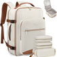 LOVEVOOK Travel Backpack for Women & Men 40L,Airline Approved Carry On Backpack Travel Essentials,TSA Carry on Luggage,Waterproof Personal Item Travel Bag,Suitcase with 3 Packing Cubes,Beige-Brown