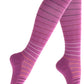 Cotton Compression Socks for Women & Men. 15-20 mmHg Support Knee-High Berry Stripes M/L