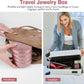 CONBOLA Travel Jewelry Case Box, Small Jewelry Organizer Earring Holder for Women, 5-Layer Rotating Jewelry Storage Tray with Lid for Bracelets Rings Bracelets