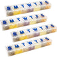 Weekly Pill Organizer - 7-Day Pill Planner Extra Large Pill Planner and Daily Pill Organizer and Medicine Reminder, Monday to Sunday Compartments - BPA Free - Travel Pill Box Case (Pack of 4)
