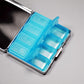 Cute and Stylish Metal Pill Box - Compact Portable Pill Organizer with 8 Compartments, Food-Grade Divider, Ideal for Travel, Vitamins, Jewelry, Cosmetics (Vintage Poison)
