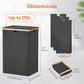 Lifewit 170L Triple Laundry Hamper with Lid, Extra Large Bamboo Laundry Basket Dirty Clothes Hamper,3 Section Laundry Bin Organizer for Laundry Room Bedroom with 3 Removable Liners & Bags, Dark Gray
