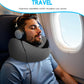 Adjustable Memory Foam Grey U-Shaped Travel Pillow with Luxurious Knitted Cotton Cover, Slow-Rebound Design for Airplane Travel and Neck Comfort, Perfect Traveler Gift