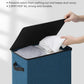 SOLEDI Slim Laundry Hamper with Lid, Narrow Laundry Basket with Removable Bags, Dirty Clothes Hamper with handle, Small Hamper perfect for Laundry room, Bathroom, Bedroom, Small spaces. 70L Blue