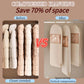 Space Saving Hanging Garment Bag With Self Compression Zipper,Garment Bags for Travel,Dust Cover for Coats Down Jackets, Closet Clothes Organizer with Clear Window (Beige, M+L+XL)