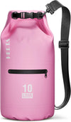 HEETA Waterproof Dry Bag with Front Zippered Pocket for Women Men, 5L/10L/20L/30L/40L Roll Top Lightweight Dry Storage Bag Backpack for Travel, Kayaking, Boating, Rafting, Camping, Hiking & Beach