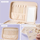 Lolalet Travel Jewelry Case for Women, Travel Jewelry Organizer Box with Mirror & Clear Storage Bag, Small Portable Traveling Earring Necklace Bracelet Ring Case, Bridesmaid Gifts -Medium, Purple