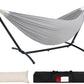 Lazy Daze Hammocks Double Hammock with 9ft Space-Saving Steel Stand Includes Portable Carrying Case, 450 Pounds Capacity (Light Gray)