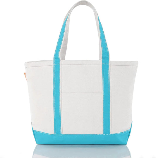 CB STATION Medium Classic Canvas Tote Bag for Women, Top Zipper Closure, Outer Pocket, Daily Essentials, Groceries, Traveling