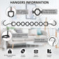 12 Pack Space Saving Hangers for Clothes, Heavy Duty 30Lbs Capacity Magic Clothes Space Saver Sturdy Metal Hanger Organizer with 360° Swivel Hook, Closet Organizers Storage Dorm Essentials Black