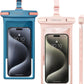 wellhouse Waterproof Phone Pouch, Waterproof Phone Case for iPhone 16 15 14 13 12 Pro Max XS Samsung, IPX8 3D Cellphone Dry Bag Beach Essentials (2 Pack - Blue & Pink8.0, 8 inch)