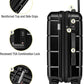 KYME Carry On Luggage 22x14x9 Airline Approved Expandable with Cup Holder 20 Inch Hardshell Carry-On Suitcase with Spinner Wheels TSA Lock Small Lightweight Travel Rolling Luggage Black