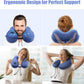 urophylla Inflatable Travel Neck Pillow for Airplanes, Super Soft Velvet Neck Support, Adjustable Firmness, Blow Up Plane Pillow for Long Flights, Road Trips, Travel Essentials with Eye Mask, Earplug