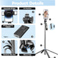 71" Selfie Stick Phone Tripod with Wireless Remote & 2 Fill Lights, Extendable Aluminum Phone Stand for iPhone/Android/Camera, Portable Travel Tripod for Vlogging, Live Streaming, Video Recording
