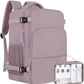 Travel Backpack, Carry on Flight Approved Backpack with Multi-Pockets, TSA Waterproof 17.3inch Laptop Backpack, Personal Item Travel Bag for Men Women, Light Purple