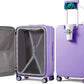 mixi Large Checked Luggage with Cup Phone Holder and Charger Hard Shell Suitcases with Spinner Wheels, 26 Inch Lilac Purple