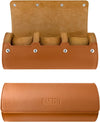 Barton Leather Watch Roll for 3 Watches | Convenient Organizer Case for Travel & Storage | Fits Classic & Smart Watches (Up to 46mm) | Compact, Durable, Lightweight, Stylish - Brown