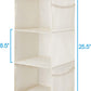 MAX Houser 3-Shelf Hanging Closet Organizer, Hanging Sweater Organizer, Foldable Hanging Shelves for Closet with 2 Velcro, Beige