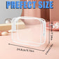 12 Pieces Clear Makeup Bags Bulk, TSA Approved Toiletry Bag for Travel, PVC Waterproof Cosmetic Bag with Zipper, Transparent Pouches Organizer Storage for Men and Women (White, Large)