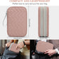 FYY Electronic Organizer, Large Travel Cable Organizer Bag Pouch Electronic Accessories Carry Case Portable Waterproof Double Layers All-in-One Storage Bag for Cable, Cord, Charger, Pattern Pink