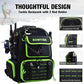 AUMTISC Fishing Tackle Backpack, Fishing Backpacks with 2 Rod Holders, Waterproof Bag Backpack with 4 Tackle Boxes, Rain Cover & Small Insulated Bag, Large Fishing Backpacks for Fish Gear & Equipment