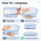 Veken 11 Set Compression Packing Cubes for Travel Essentials,Compressible Expandable Large Luggage Suitcase Organizer Bags for Clothing,Durable Space Saver Storage Bags with Toiletry Bags(Light Blue)