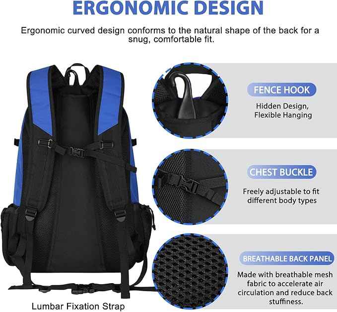 LARIPOP Lacrosse Bag Extra Large Backpack with Stick Holders & Helmet Compartment for Men Women Youth