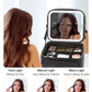 Relavel Makeup Bag with LED Mirror, Small Travel Makeup Case with Rechargeable Lighted Mirror 3 Color Lights, Double Layer Cosmetic Box Makeup Brush Lipstick Holder Organizer for Women, Black