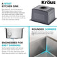 KRAUS Fairlane 15-inch Undermount Single Bowl 18-Gauge Stainless Steel Kitchen Bar Sink, KHU631-15