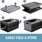 CleverMade Collapsible Storage Bins - Stone 3 Pack 62L - Stackable Containers Heavy Duty Capacity Folding Crates - Space-Saving for Home