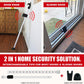 SECURITYMAN 2-in-1 Door Security Bar with Alarm & Sliding Door Stopper Security Bar with 120db Loud Siren - Rugged Iron Rated for 400lbs, (Protects Against Scratches) New Model for Wider Compatibility