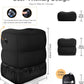 Sunany Inflatable Foot Rest Pillow , Adults Airplane Travel Pillow-Adjustable Height Cushions,for Kids to Sleep While Traveling,Suitable for Office, Home and Any Travel（Black）