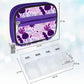 Serfeymi Weekly Travel Pill Organizer Pill Case for Purse with Removable 7 Day Pill Box, Fashionable Travel Medicine Organizer Pill Container for Medicine, Vitamin - Purple 02