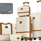 Joyway Expandable Luggage Sets 2 Piece Carry on and Check,Hardside Suitcase with Spinner Wheels and TSA Lock (White,13/20/24)