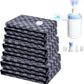 Vacuum Seal Bags for Clothing Travel w/Wireless Pump, Space Saver Vacuum Storage Organizer Bag for Luggage, Seal Compression Packing Bags for Clothes & Blankets 6 Pack (Compression bag)