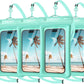 NEPHI IP68 Waterproof Phone Pouch 2 Pack-Up to 8.0"，Adjustable Neck Lanyard Floating Waterproof Phone Case for iPhone,Phone Dry Bags for Vacation Beach Pool Travel Essentials (Aqua Green 4 Pack)