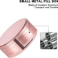 Small Pill Case 2 Compartment Metal Pill Box - Portable Travel Pill Container for Pocket or Purse, Waterproof Pill Organizer for Medicine Vitamin Fish Oil and Supplements
