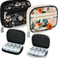 Serfeymi Weekly Travel Pill Organizer Pill Case for Purse with Removable 7 Day Pill Box, Fashionable Travel Medicine Organizer Pill Container for Medicine, Vitamin, Supplement - Black 02 + Bloom 01