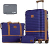 Joyway Expandable 24 Inch Luggage with Spinner Wheels, Lightweight Hard Shell Medium Checked Suitcase, 3 Piece Luggage Sets with TSA Lock, Navy