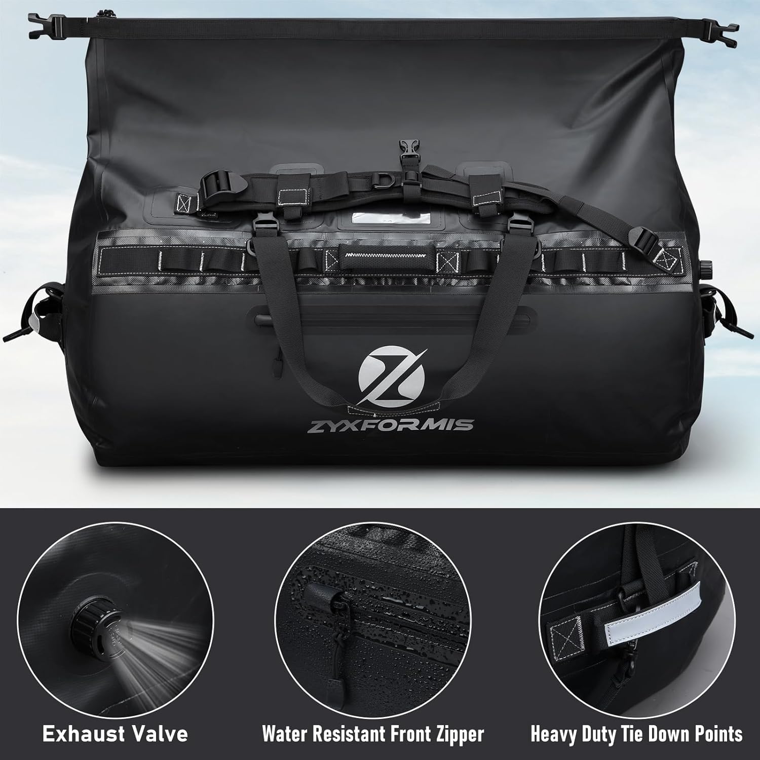 Waterproof Duffel Bag, Large Waterproof Duffel Backpack for Beach Vacation, Marine Dry Bags for Adventures, Heavy Duty Duffle Bag for Kayaking Boating Hiking Camping, 65L/110L/160L Sizes - Roamly