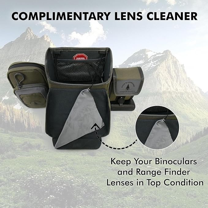 Dale & Company Binocular Harness for Hunting – Bino Harness System with Rangefinder Pouch & Phone Holder – Magnetic Cordura Chest Pack – Fits 10x42–12x50 – Recon Pro Backcountry Hunting Gear