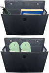 Over the Door Shoe Organizer, Grey 16 Pockets Hanging Shoe Storage Rack with Large Deep Pockets, Oxford 600D Fabric Shoe Storage Rack with 6 hook for Shoes, Home Accessories etc (Black, 1-Grid)