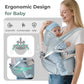 FRUITEAM 6-in-1 Baby Carrier with Waist Stool/Hip Seat for Breastfeeding, One Size Fits All - Adapt to Newborn, Infant & Toddler (Blue)