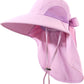 Womens Sun Hat UV Protection, Foldable Waterproof Wide Brim Bucket Hats with Neck Flap for Summer Beach Fishing Hiking