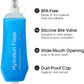 GYGYL Soft Flask, TPU Collapsible Soft Water Bottle for Hydration Pack, Running Vest, Leak-Proof Folding Water Bottle for Hiking Cycling Climbing Jogging-500ml Blue